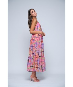 Printed suspender dress