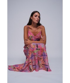Printed suspender dress