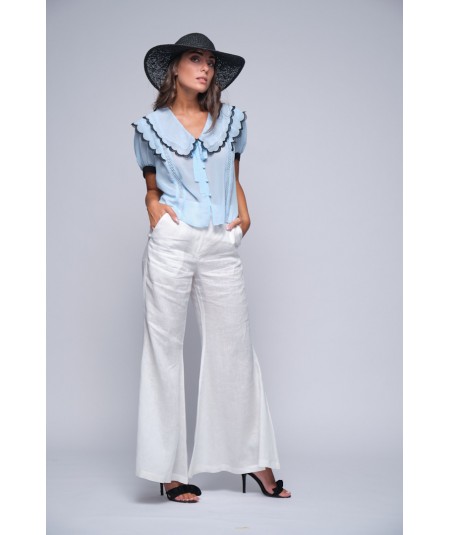Pantaloni in puro lino ampi