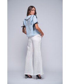 Wide pure linen trousers