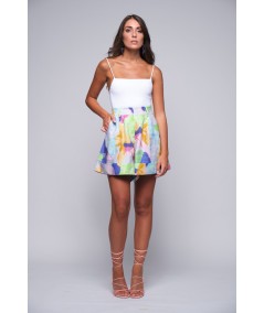 Shorts in lino stampato
