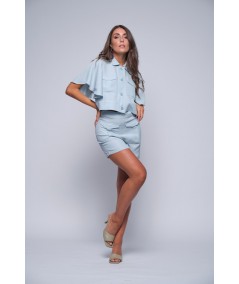 Complete with shorts and cropped jacket