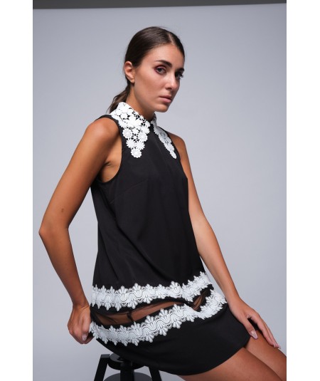 Top lungo con inserto trasparente