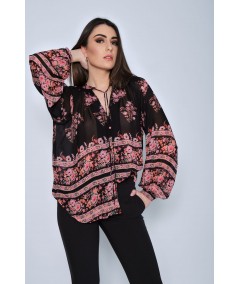 Blusa stampato con coulisse