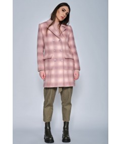Checkered wool coat