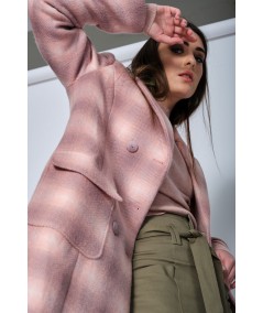 Checkered wool coat