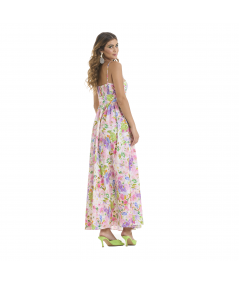 Long dress in floreal cotton printing