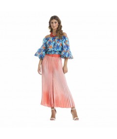 Blusa in misto seta stampata
