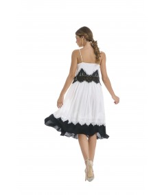 Midi dress with lace insert