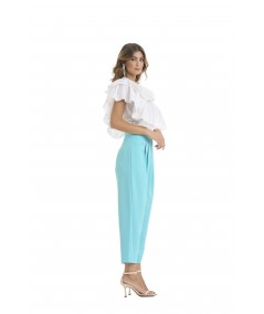 Cotton blouse with rouches