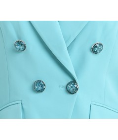 Double-breasted suit with jewel buttons