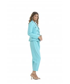 Tailleur doppiopetto con bottoni gioiello