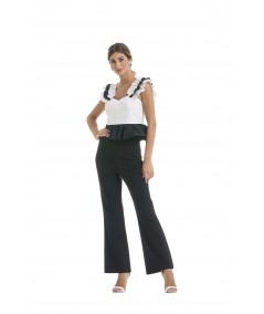Pantaloni slim con nervine sul davanti