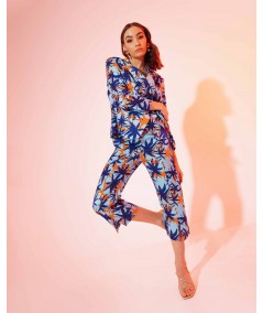 Silk tailleur with all over printing