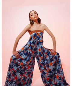 Maxi jumpsuit with all over printing