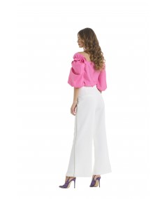 Cotton top with rouche