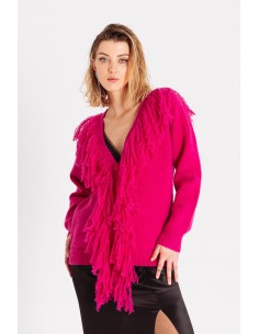 Cardigan with fringes along the front 2